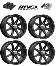 Set of (4) 15x7 MSA M12 Diesel Gloss Black Wheels - CanAm 4x137 w/ Lugs picture