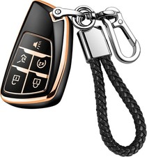 2022-2025 Chevy Silverado 1500 GMC Sierra 1500 Key Fob Cover (Gold-Black, 5 Butt picture