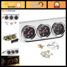 3-in-1 Car Gauge Kit - 52mm Mechanical Oil Pressure, Water Temp & AMP Meter, Chr picture