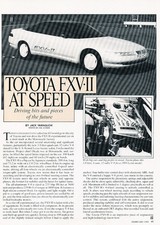 1988 Toyota FXV-II Concept Showcar -  Classic Car Original Print Article J182 picture
