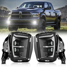 Black Bumper DRL LED Fog Lights For Dodge Ram 1500 2013 2014 2015 2016 2017 picture