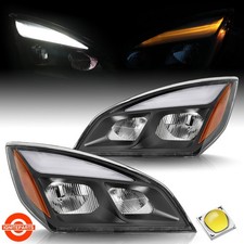 RH/LH/Pair For 2018-2025 Freightliner Cascadia Full LED Black Housing Headlights picture