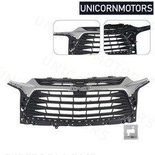 Front Bumper Grille Upper Grill Fit 2019-2022 Chevrolet Blazer Black Chrome Trim picture