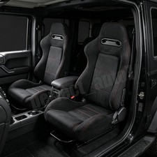 2X Adjustable Car Universal Racing Bucket Seats Black Reclinable Racing Seat picture