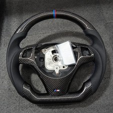 Real Carbon Fiber Steering Wheel For BMW 328i 335i E90 M3 E91 E92 93 W/Cover US picture