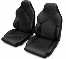for 1994-96 CHEVY CORVETTE C4 SPORT S.LEATHER CUSTOM FIT PAIR SEAT COVERS BLACK picture