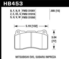 Fits Hawk Street HPS 5.0 Frt Brake Pad Brembo 03-06 Evo / 04-14 STI / 09-10 Evo picture