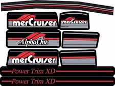 MERCRUISER THE MOST COMPLETE ALPHA ONE GEN ONE W/RED RAMS STICKER SET picture