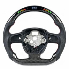 LED Real Carbon Fiber Flat Sport Steering Wheel for the Audi A4 (2004–2012) picture