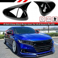 FOR 2018-2025 ACCORD M STYLE GLOSS BLACK SIDE MIRROR COVER CAP OVERLAY W/O LIGHT picture