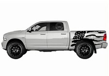 American Flag Stripe Graphics Decal For Dodge Ram 5.7ft Trunk Side Sticker Vinyl picture