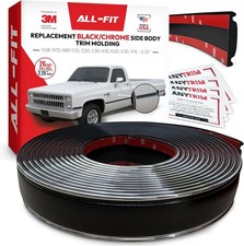 ALL-FIT Black Chrome Square Body Side Molding 73-87 Chevy C10 GMC Truck 2.25