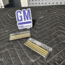 2X OBS 88-98 Suburban Tahoe Silverado Side Side Pillar Cab Emblem Badge Gold OEM picture