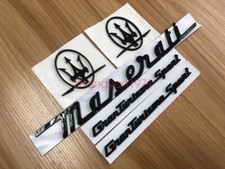 5PC SET Glossy Black Emblem Granturismo For Maserati R&L Side Trunk Logo Badges picture