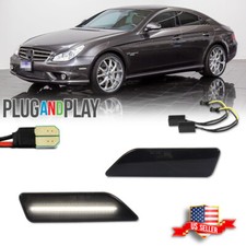Smoke White LED Bumper Side Marker Lights For 06-11 Mercedes Benz W219 CLS-Class picture