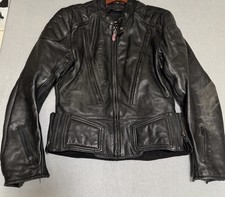 FirstGear by Hein Gericke Men's Black Leather Motorcycle Jacket Size M Pre-Owned picture