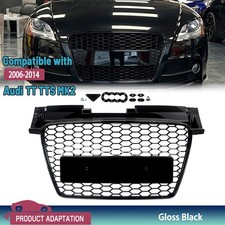 RS Style Gloss Black Honeycomb Front Bumper Grille For Audi TT TTS MK2 06-14 8J picture