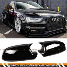 FOR AUDI 09-13 A3 Q3 S3 A4 S4 RS4 A5 S5 A6 M STYLE GLOSS BLACK MIRROR COVER CAP picture