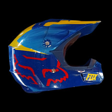 Fox Racing V1 Pilot Helmet Vandal Large Blue Red Yellow Motocross MTB Snell Men picture