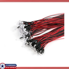 50PCS 3mm Warm White Flash LED Diode Lights 12 Volt picture