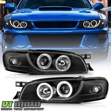 For 1993-2001 Subaru Impreza LED Halo Projector Headlights Headlamps Left+Right picture