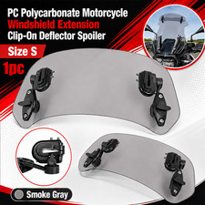 Universal Motorcycle Windshield Wind Screen Deflector Extension Spoiler Clip On picture
