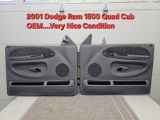 2001 Dodge Ram Truck 1500 Quad Cab Front  Door Interior Trim Panels Pair OEM  picture