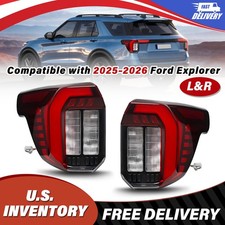 LH Driver & RH Passenger Side Rear LED Tail Lamp Pair For 2025-26 Ford Explorer picture