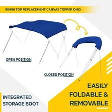 Seal Skin 3 Bow/4 Bow Bimini Top Replacement Cover with Storage Boot W/O Frame picture