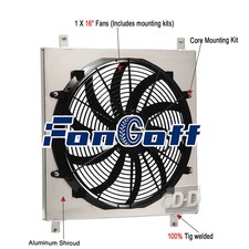 CC522 Aluminum Shroud+16'' Electric Fan For 1966-1977 Ford Bronco 2.8L 3.3L 5.0L picture