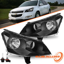for 2009-2012 Chevy Traverse LS LT Black Headlights Headlamps L+R w/ Bulb 09-12 picture