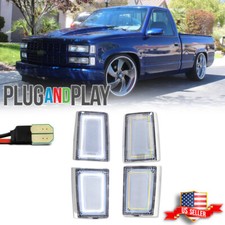 Clear White LED Side Marker Lights For 88-93 C/K 1500 2500 3500 Suburban Blazer picture
