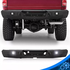 3Pcs Black Rear Bumper w/LED Light For 2003-2009 06 08 Dodge Ram 1500 2500 3500 picture