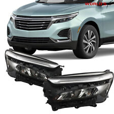 Left+Right Headlight For 2022-2023 Chevy Equinox LT/RS LED Chrome Clear Lens picture