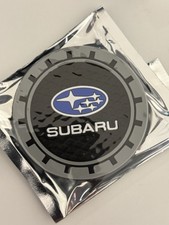 New 2pc Subaru  Cup Coasters Black Blue Gray And White picture
