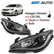 For Chrysler Pacifica 2017-2020 Chrome Halogen Headlights Assembly Left & Right picture