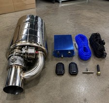 63mm Valved Exhaust Muffler Kit Remote Control Stainless Steel Universal picture