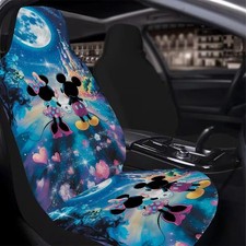 Mickey And Minnie Mouse Under The Moon Magic Castle Romance Car Seat Covers picture