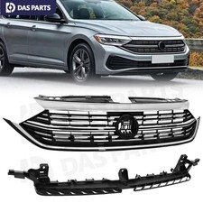 Fit 2022-2024 Vw Volkswagen Jetta Front Bumper Chrome&Black Upper Grille&Bracket picture
