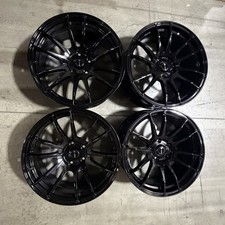 Used 18x8.5 Vors TR10 5x112 35 73.1 Gloss Black Wheels set-4 picture