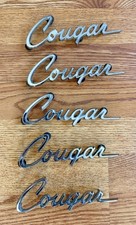 Vintage 1967 1968 Mercury Cougar Quarter Panel Fender Script Emblems Lot of 5 picture