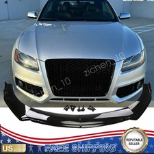 Glossy Black Front Bumper Lip 4PCS Body Fits For 2011 Audi S5 Cabriolet Prestige picture