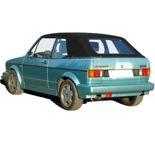 Fits VW Volkswagen Rabbit Cabriolet Golf 1980-94 Convertible Soft Top Blk Canvas picture