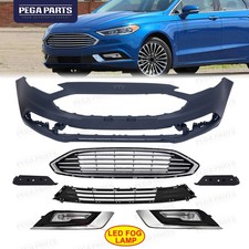 For 2017-2018 Ford Fusion Front Bumper Cover Grilles LED Fog Lights Brackets picture
