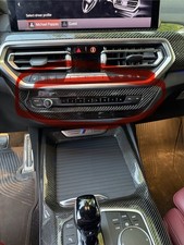 Real Carbon Fiber Center Console CD Panel Replace For BMW X3 X4 X3M X4M 2022-Up picture