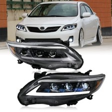 Pair Upgarde LED DRL Headlights Front Headlamp For 11-2013 Toyota Corolla Sedan picture