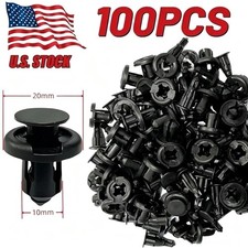 100Pcs For Honda Bumper Clips Hood Fender Push Rivets Retainer Fasteners 10mm picture