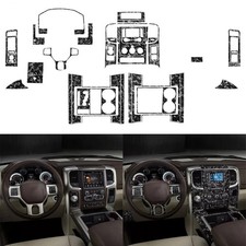 50Pcs Forged Carbon Fiber Kits Full Interior Trim For RAM 1500 2500 3500 2013-18 picture