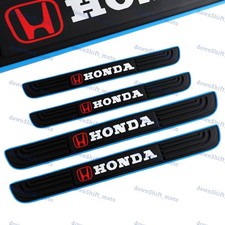 4pcs Blue Border Rubber Car Door Scuff Sill Cover Panel Step Protector For Honda picture