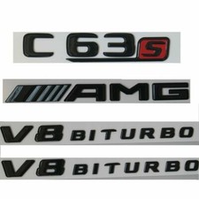 Gloss Black C63s AMG V8 BITURBO Trunk Badges Emblems for Mercedes Benz W205 picture